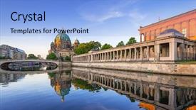  Presentation with history chartres cathedral - PPT layouts featuring berlin cathedral berliner dom reflected background and a light blue colored foreground