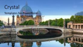  Presentation with dawn - Audience pleasing theme consisting of berlin cathedral berliner dom reflected backdrop and a teal colored foreground