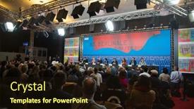  Presentation with press - Presentation theme featuring berlin-february-05-international-jury background and a  colored foreground