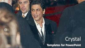  Presentation with actor - Amazing presentation design having berlin-february-12-actor-shahrukh backdrop and a tawny brown colored foreground