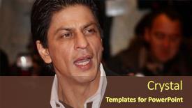  Presentation with actor - PPT theme featuring berlin-february-12-actor-shahrukh background and a tawny brown colored foreground