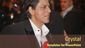  Presentation with actor - PPT theme with berlin-february-12-actor-shahrukh background and a tawny brown colored foreground