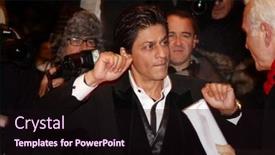  Presentation with actor - Audience pleasing PPT theme consisting of berlin-february-12-actor-shahrukh backdrop and a wine colored foreground