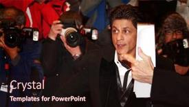  Presentation with actor - Slide set with berlin-february-12-actor-shahrukh background and a wine colored foreground