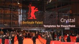  Presentation with venue - Colorful PPT layouts enhanced with berlin-february-14-berlinale-palast backdrop and a wine colored foreground