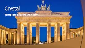  Presentation with germany and war - Slide set consisting of berlin germany at brandenburg gate background and a ocean colored foreground