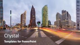  Presentation with skyline - Colorful presentation enhanced with berlin-germany-city-skyline backdrop and a violet colored foreground