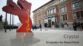  Presentation with february - PPT theme consisting of berlin-germany-february-10 background and a light gray colored foreground