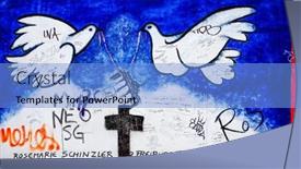  Presentation with berlin wall - Theme consisting of berlin-germany-july-31-2014 background and a light blue colored foreground