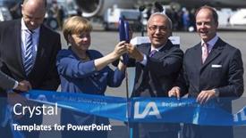  Presentation with aviation - Beautiful presentation theme featuring berlin-germany-may-20-2014 backdrop and a ocean colored foreground