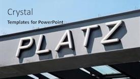  Presentation with signboard - Cool new PPT theme with berlin-germany-may-24-2018 backdrop and a light blue colored foreground