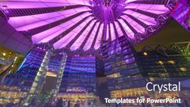  Presentation with financial center - Slide set having berlin-germany-september-20-2013 background and a violet colored foreground