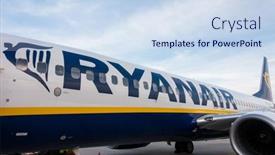  Presentation with ryanair - Beautiful presentation theme featuring berlin-germany-september-20-2016 backdrop and a sky blue colored foreground