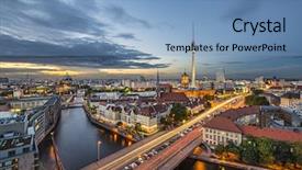  Presentation with river - Amazing presentation theme having berlin germany viewed from above backdrop and a teal colored foreground