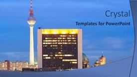  Presentation with dusk - Presentation design enhanced with berlin-germany-viewed-from-above background and a light blue colored foreground