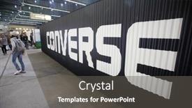  Presentation with tradeshow - Amazing presentation theme having berlin-january-21-converse-stand backdrop and a dark gray colored foreground