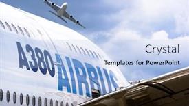  Presentation with june - PPT theme having berlin-june-11-airbus-a380 background and a light blue colored foreground