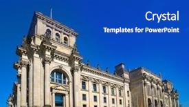  Presentation with facade - Amazing slide deck having berlin reichstag facade bundestag backdrop and a cobalt blue colored foreground