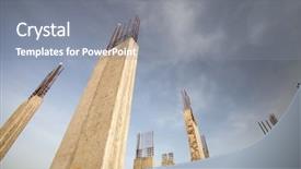  Presentation with building construction - PPT layouts featuring berlin wall - construction site - pillars background and a gray colored foreground