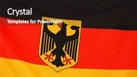  Presentation with german - Theme consisting of berlin wall - german flag with emblem bundesdienstflagge background and a wine colored foreground