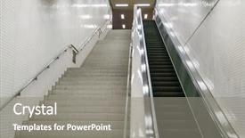  Presentation with sub station - Cool new slides with berlin wall - staircase in subway station backdrop and a gray colored foreground