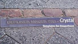  Presentation with berlin wall - PPT theme with berlin wall mark background and a gray colored foreground