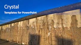  Presentation with berlin wall - Colorful PPT layouts enhanced with berlin wall memorial in germany backdrop and a teal colored foreground