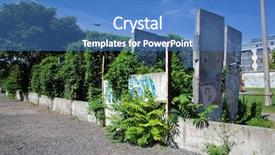  Presentation with berlin wall - Colorful PPT theme enhanced with berlin wall memorial with graffiti backdrop and a teal colored foreground