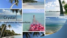  Presentation with mosaic law - PPT layouts enhanced with bermuda - mosaic of tropical island background and a light blue colored foreground