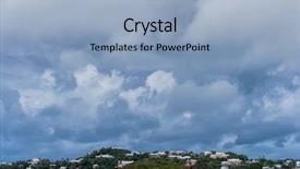  Presentation with storm clouds - Slide set with storm clouds along bermuda's coastline background and a light blue colored foreground