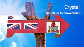  Presentation with bermuda triangle - Amazing presentation theme having bermuda flag wooden sign backdrop and a cobalt blue colored foreground