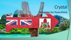  Presentation with bermuda triangle - Presentation theme with bermuda flag wooden sign background and a arctic colored foreground