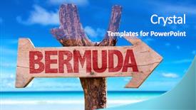  Presentation with bermuda triangle - Colorful presentation enhanced with bermuda wooden sign with beach backdrop and a cobalt blue colored foreground