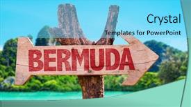  Presentation with bermuda triangle - Audience pleasing slide set consisting of bermuda wooden sign with beach backdrop and a arctic colored foreground