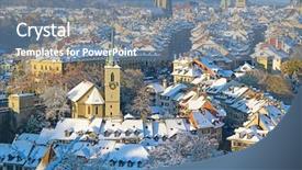  Presentation with city church - Presentation theme with bern city covered with fresh background and a seafoam green colored foreground