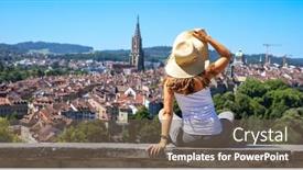  Presentation with panoramic - PPT layouts with bern-in-switzerland-panoramic-view background and a violet colored foreground