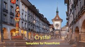  Presentation with dawn - PPT theme having bern-switzerland-with-the-clock and a violet colored foreground