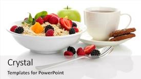  Presentation with tea tasting - Presentation enhanced with berries and cup of tea background and a light gray colored foreground