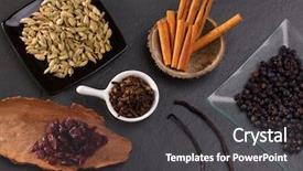  Presentation with cardamom - Presentation consisting of berries and dried cranberries gin background and a dark gray colored foreground