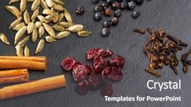  Presentation with cardamom - Amazing slides having berries and dried cranberries gyn backdrop and a gray colored foreground
