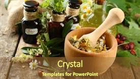  Presentation with mortar - Presentation design featuring berries and flowers with mortar background and a tawny brown colored foreground