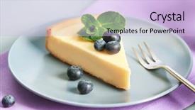  Presentation with cheesecake - Slide deck featuring berries and fork on violet background and a light blue colored foreground
