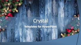  Presentation with aged wood - Colorful PPT theme enhanced with berries and other season backdrop and a teal colored foreground