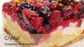  Presentation with white plate - Beautiful presentation featuring berries cake on a plate backdrop and a coral colored foreground