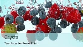  Presentation with underwater - Slides consisting of berries-fruit-pieces-falling-underwater background and a  colored foreground