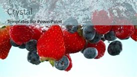  Presentation with underwater - Slide deck enhanced with berries-fruit-pieces-falling-underwater background and a  colored foreground