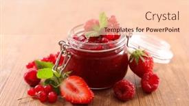  Presentation with fruit jam - Presentation theme consisting of berries-fruits-jam-in-jar background and a lemonade colored foreground