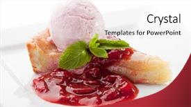  Presentation with ice cream cake - Slides enhanced with berries ice cream and jam background and a white colored foreground