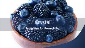  Presentation with berries - Theme enhanced with berries-in-wood-bowl-isolated background and a ocean colored foreground