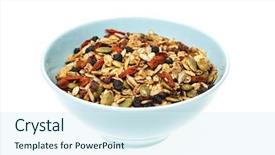  Presentation with granola - Beautiful PPT layouts featuring berries isolated on white background backdrop and a sky blue colored foreground